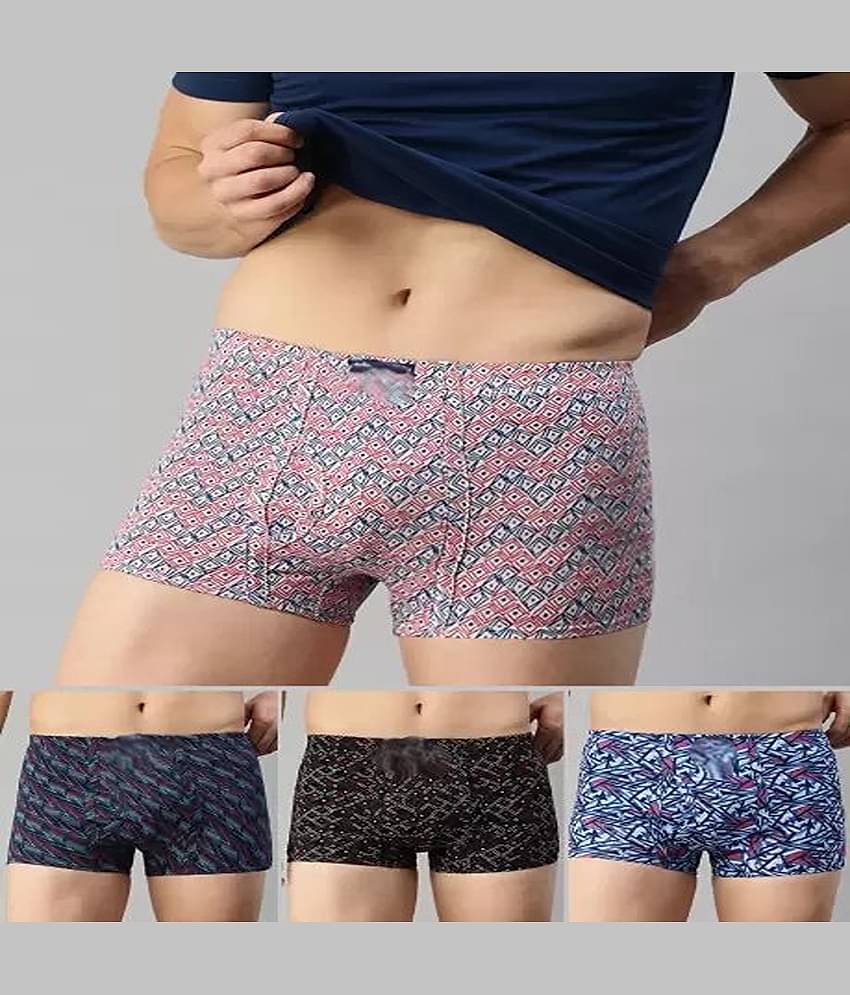 Cavenders Pack of 3 Nylon Trunks For Men's ( Multicolor )