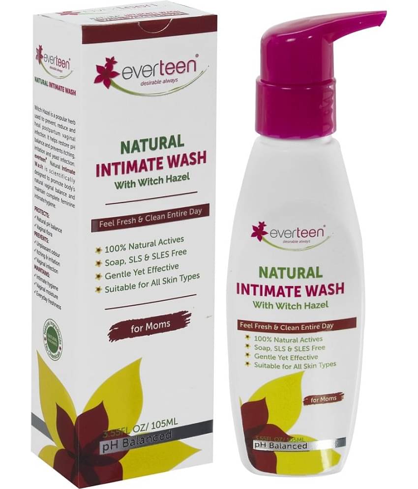 everteen Witch Hazel Natural Intimate Wash for Feminine Intimate Hygiene in Moms - 1 Pack (105ml)