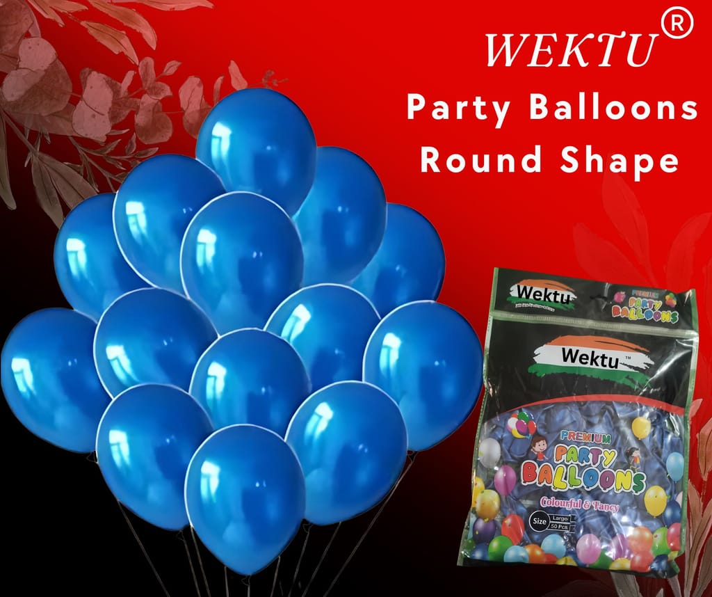 Wektu Premium Party Balloons - Round Shape, Colourful & Fancy (50 Pcs) - Party and Festive Needs | Buy online on ZillyBuy