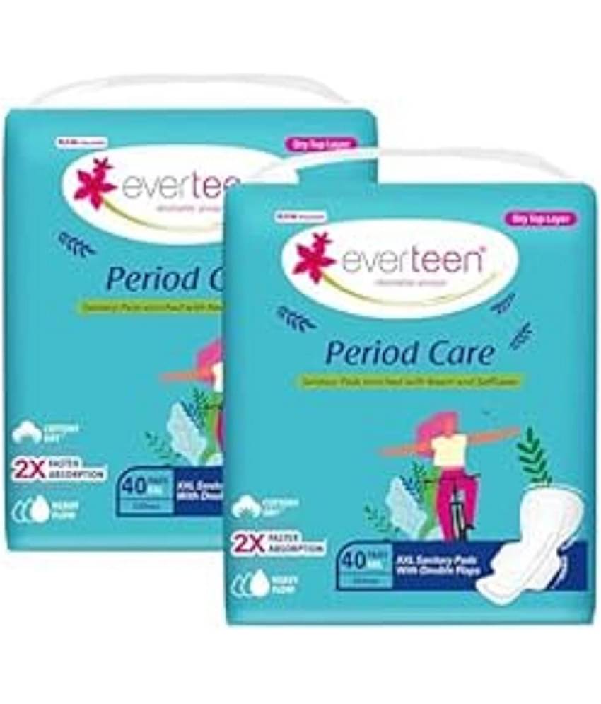 everteen Period Care XXL Dry 40 Sanitary Pads 320mm - 2 Packs (40 Pads Each)