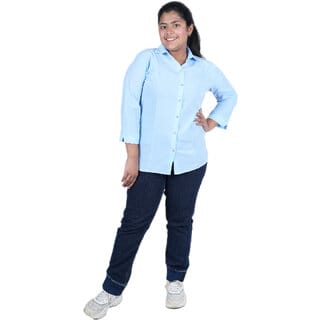 Kid Kupboard Cotton Girls Shirt, Light Blue, Full-Sleeves, Above 14 Years KIDS7164