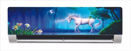 DreamKraft Beautiful Angle Hourse with Butterfly Flowers Tree AC Sticker (Multicolor PVC Vinyl, 30cm X 91cm)