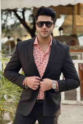 Pink Black leapord Printed  Shirt - XL