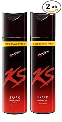 KamaSutra Deodorants Spray For Men 220 Ml Pack Of 2, Spark, 440 Millilitre