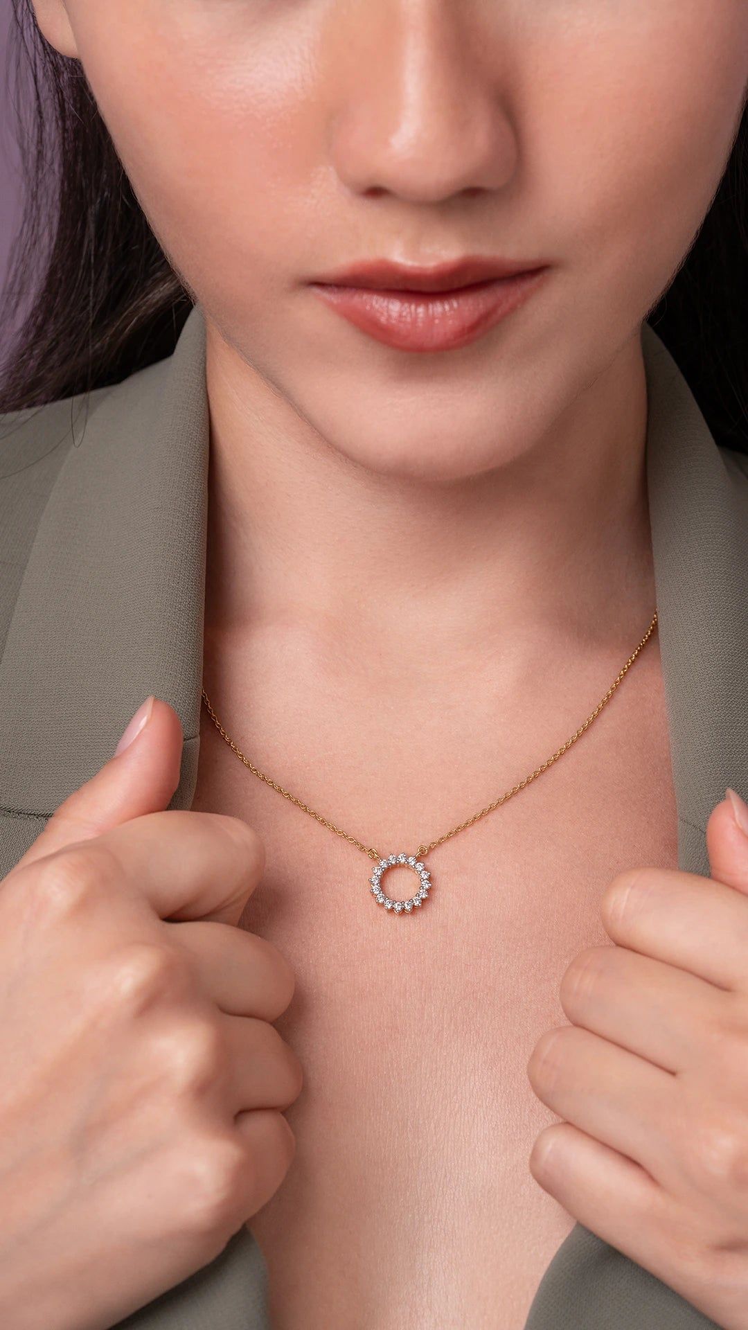 Ayma Silver Pendant with chain | 22KT Gold Vermeil-Yellow Gold / 16 inches + 1 inch Extension