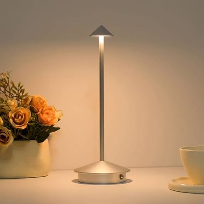 Rechargeable LED table lamp-Silver