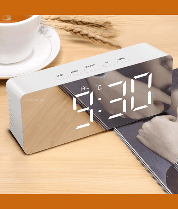 SKYVILLA Digital Glass Rectangular Table Clock - Pack of 1