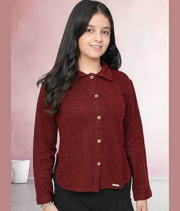 PAMPOLINA Pack of 1 Girls Cotton Shirt ( Maroon )