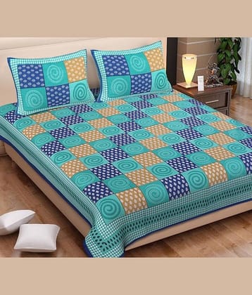 Cosito Cotton 1 Double Bedsheet with 2 Pillow Covers ( Multicolor )