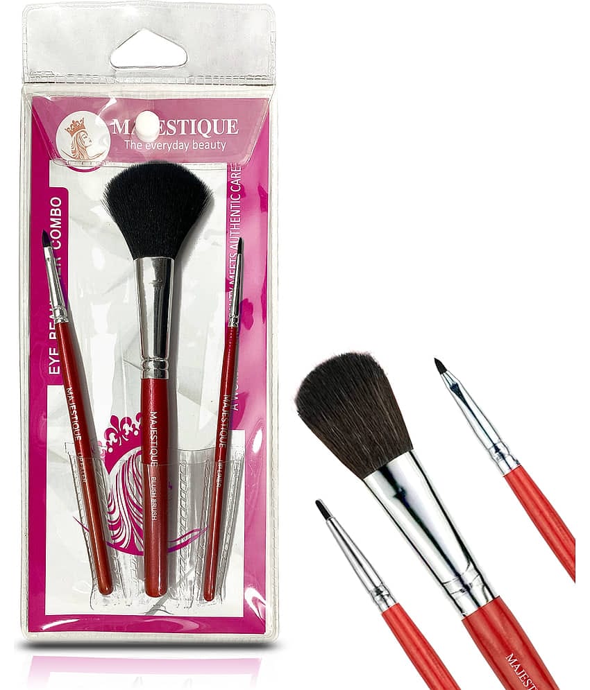 Majestique Lip Liner, Lip Filler and Blush Brush Perfect Makeup Brush Set, 3Pcs (Multicolor)