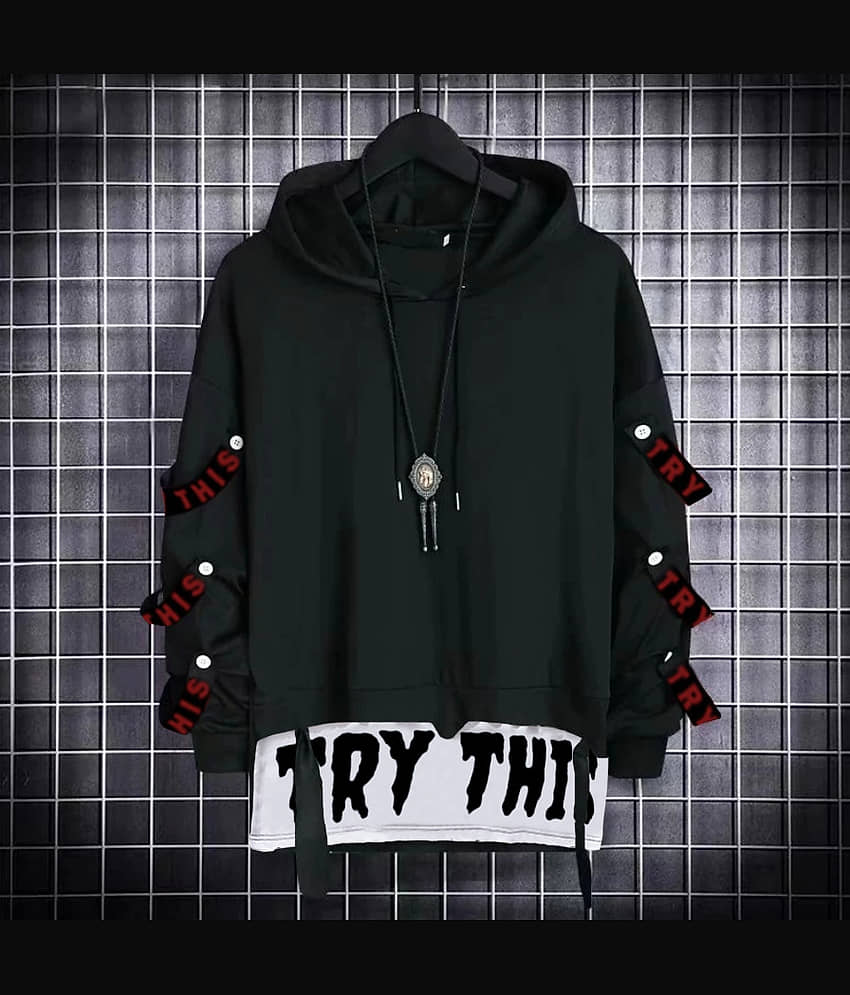 Try This Pack of 1 Cotton Blend Regular Fit Men's T-Shirt ( Black )