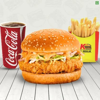 Big Crunch Burger + Fries + Coke (300 Ml)