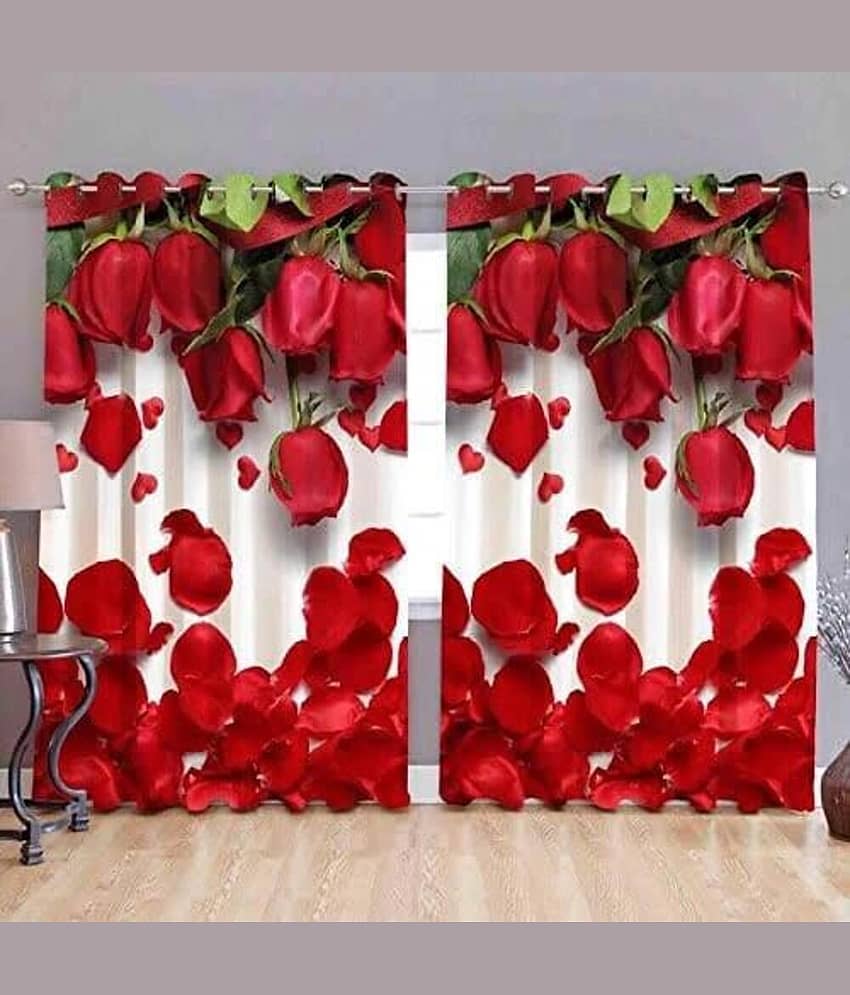 Sai Arpan Abstract Blackout Eyelet Curtain 7 ft ( Pack of 1 ) - Multi Color