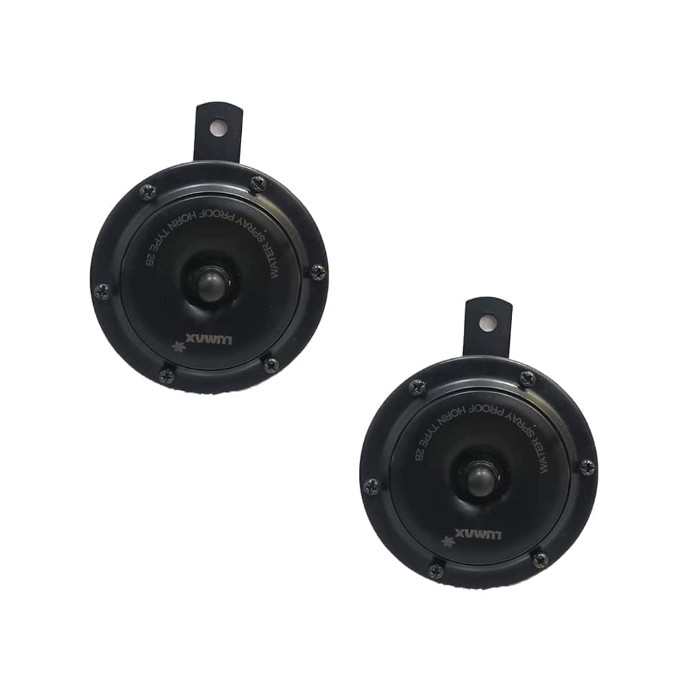 Lumax High tone Electric Disc horn 90mm | Pack of 2 | Universal horn for all Vehicle with Wire