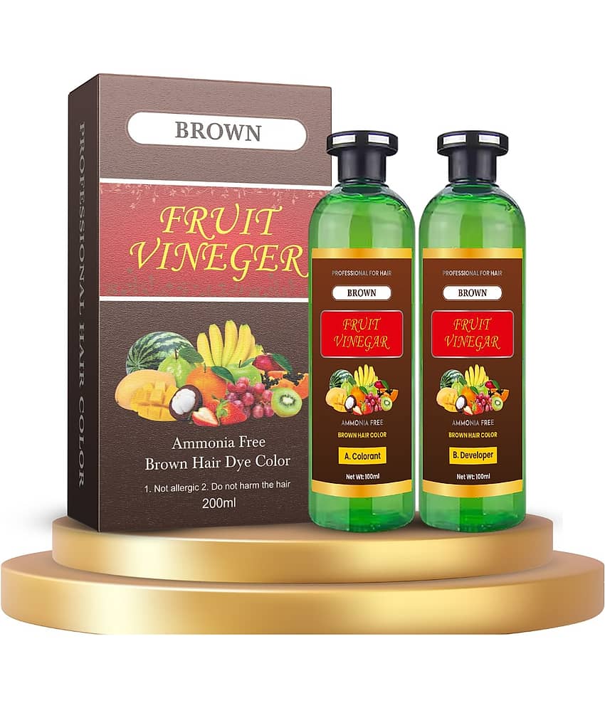 WRIXTY Fruit Vinegar Hair Dye Gel Dark Brown Instant Smooth Soft Hair Natural Shine Easy Apply