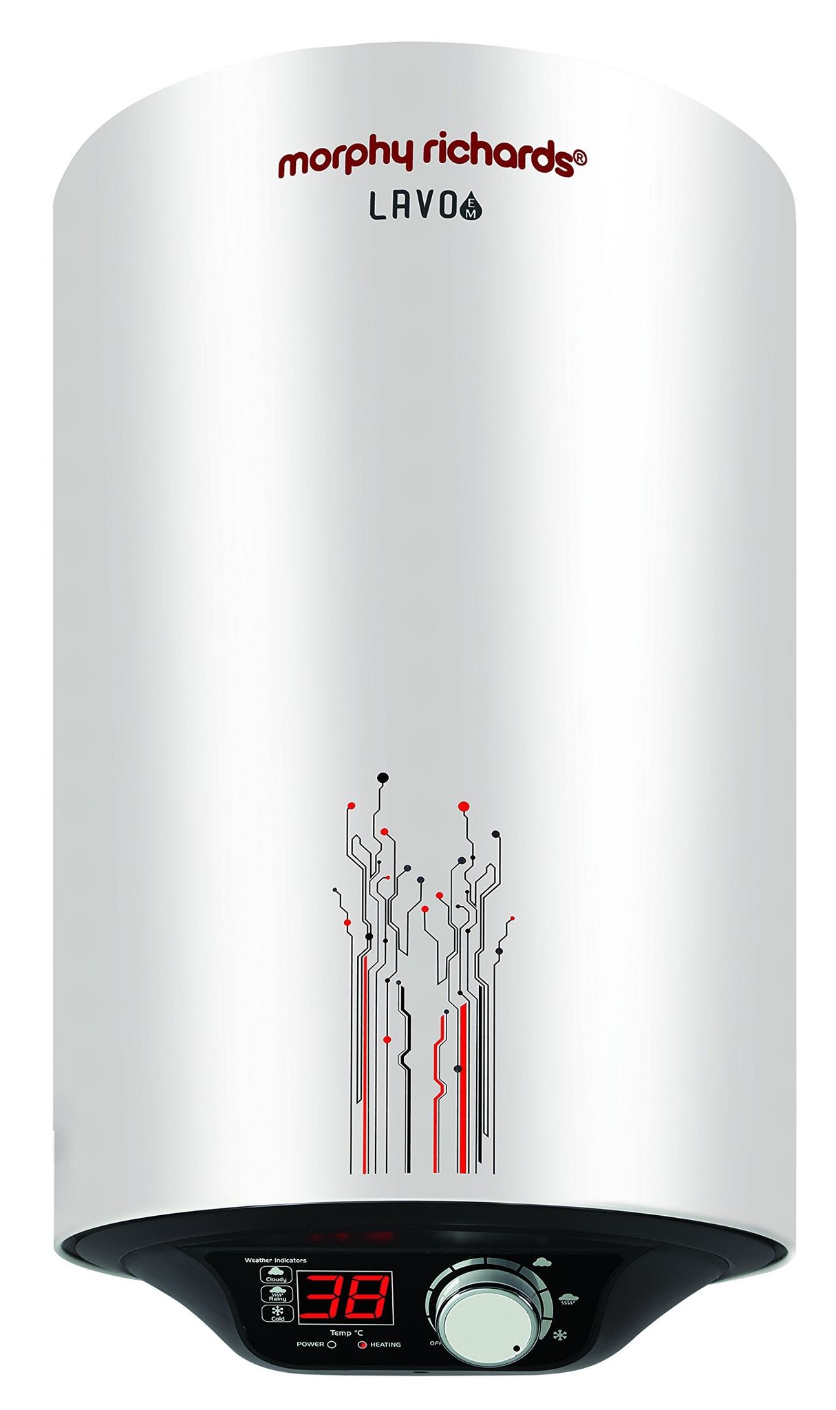 Morphy Richards Lavo EM Storage 25-Litre Vertical Water Heater, Silver, 5 Star Morphy Richards Lavo EM Storage 25-Litre Vertical Water Heater, Silver, 5 Star - 25