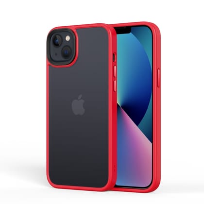 iPhone 14 Plus Case - Premium Frosted Matte Cover Drop & Camera Protection-Red