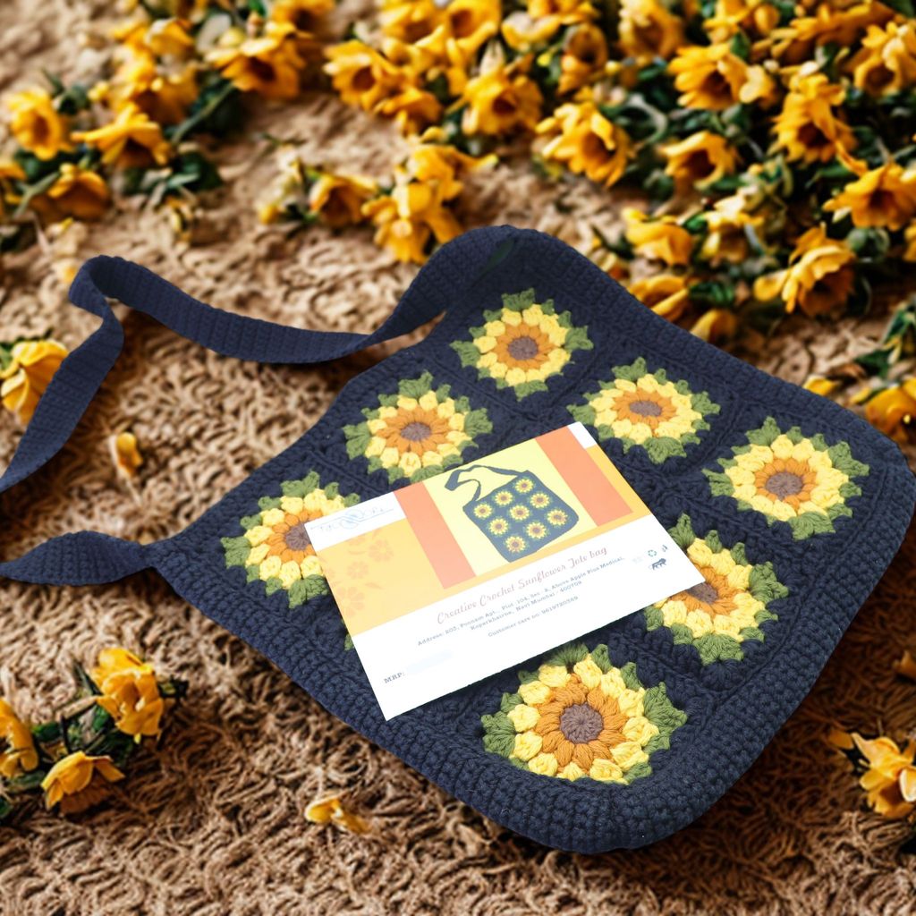 Crochet Sunflower tote bag 1 piece Each [37X80cm]