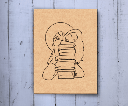 Dbeautify's MDF DIY Traditional Painting – Girl Hugging Books