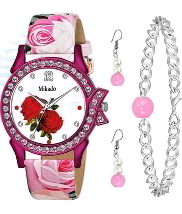 Mikado Leather Round Womens Watch