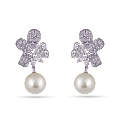 Awa - Pearl & CZ Earrings