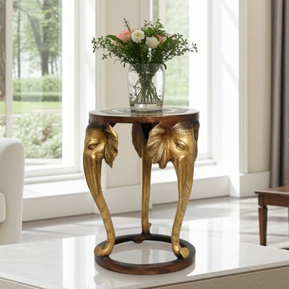 Brass Stool Showpiece - Decorative Brass Statue Stand, Height : 18 Inch (BSMAS1516 A)