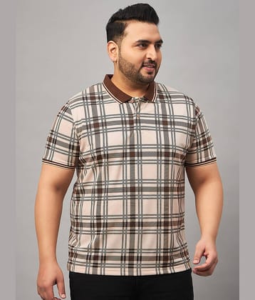 AUSTIVO Cotton Blend Regular Fit Checks Half Sleeves Men's Polo T Shirt - Multicolor ( Pack of 1 )