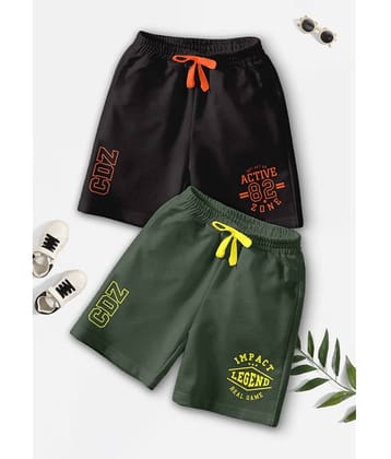 CODEZ Pack of 2 Cotton Blend Shorts For Boys ( Multicolor )