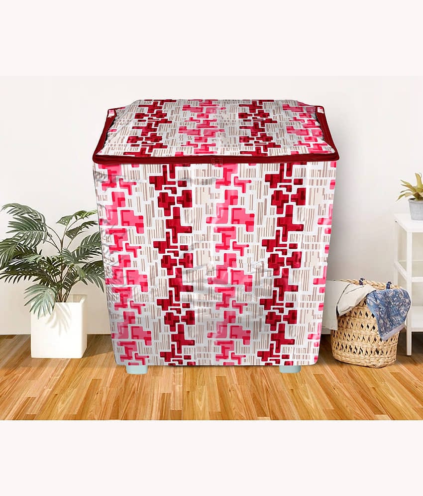 E-Retailer Single Polyester Red Washing Machine Cover for Universal Semi-Automatic