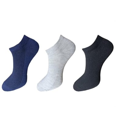 3_Pair Set Unisex Casual Cotton Solid Ankle Length Socks (Multicolor)-PID54103