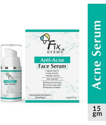 Fixderma Anti Acne Face Serum, Treats Acne & Acne Spots, Face Serum for Men & Women, 15g