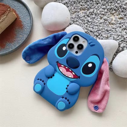 3D Stitch Plus Ears Kawaii Pre-Order Trending Shockproof Rubber Silicone iPhone Case-iPhone 16 Pro Max