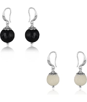 JFL - Jewellery For Less - White Danglers Earrings ( Pack of 2 )