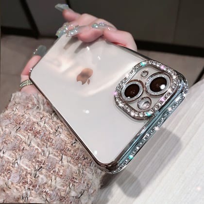 iPhone 14 Series Luxury Bling Diamond Clear Case Cover-iPhone 14 / Blue