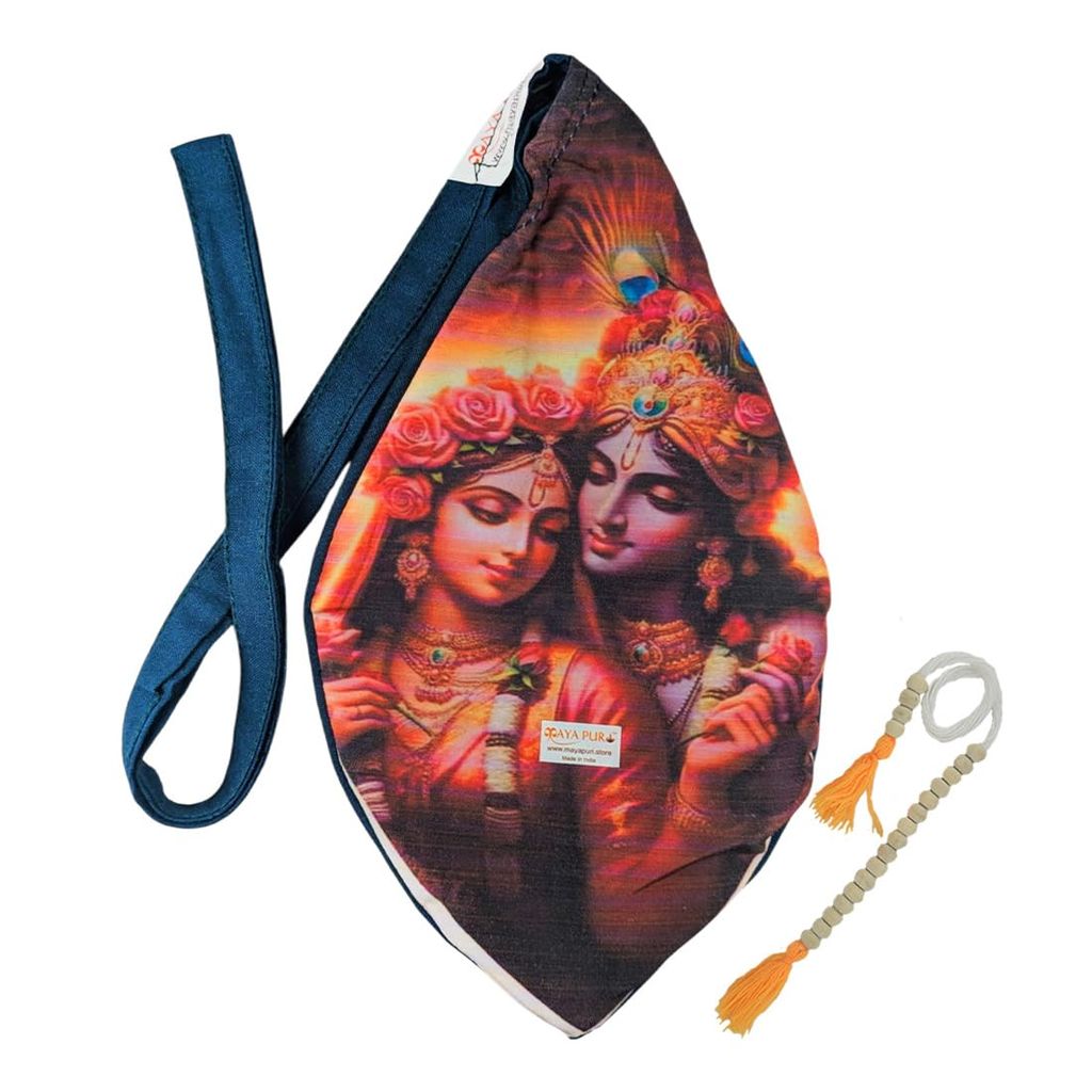 MAYAPURI Pure Cotton Multicolor Radha Krishna Printed Japa Bag, Beads Bag or Chanting Bag with Zip Pocket and Sakshi Mala Counter (Pack of 1, Multicolor) - Pooja Needs | Buy online on ZillyBuy