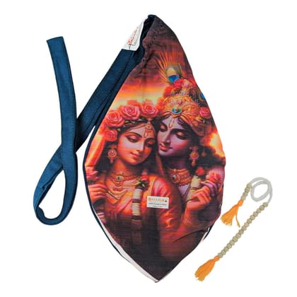 MAYAPURI Pure Cotton Multicolor Radha Krishna Printed Japa Bag, Beads Bag or Chanting Bag with Zip Pocket and Sakshi Mala Counter (Pack of 1, Multicolor) MAYAPURI Pure Cotton Multicolor Radha Krishna Printed Japa Bag, Beads Bag or Chanting Bag with Zip Pocket and Sakshi Mala Counter (Pack of 1, Multicolor)