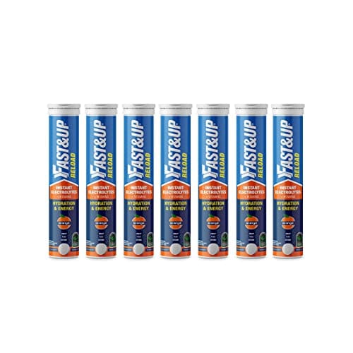 FAST&UP Reload electrolyte energy and hydration - sports drink - 80 effervescent tablets - Orange flavour - Pack of 7