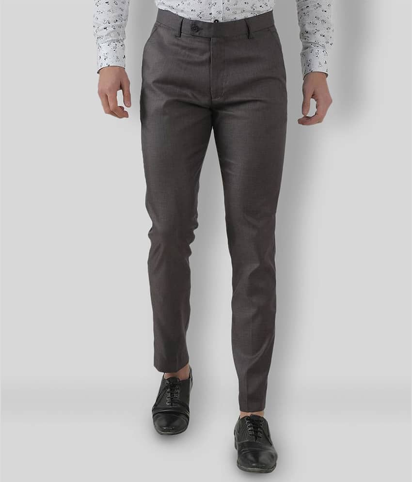 Inspire Clothing Inspiration - Grey Polycotton Slim - Fit Men's Chinos ( Pack of 1 )