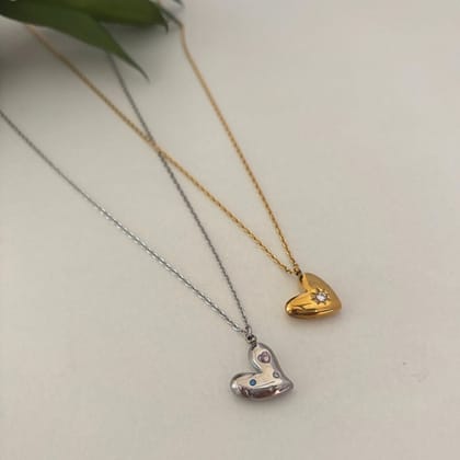 Radiant Golden Heart Pendant Necklace