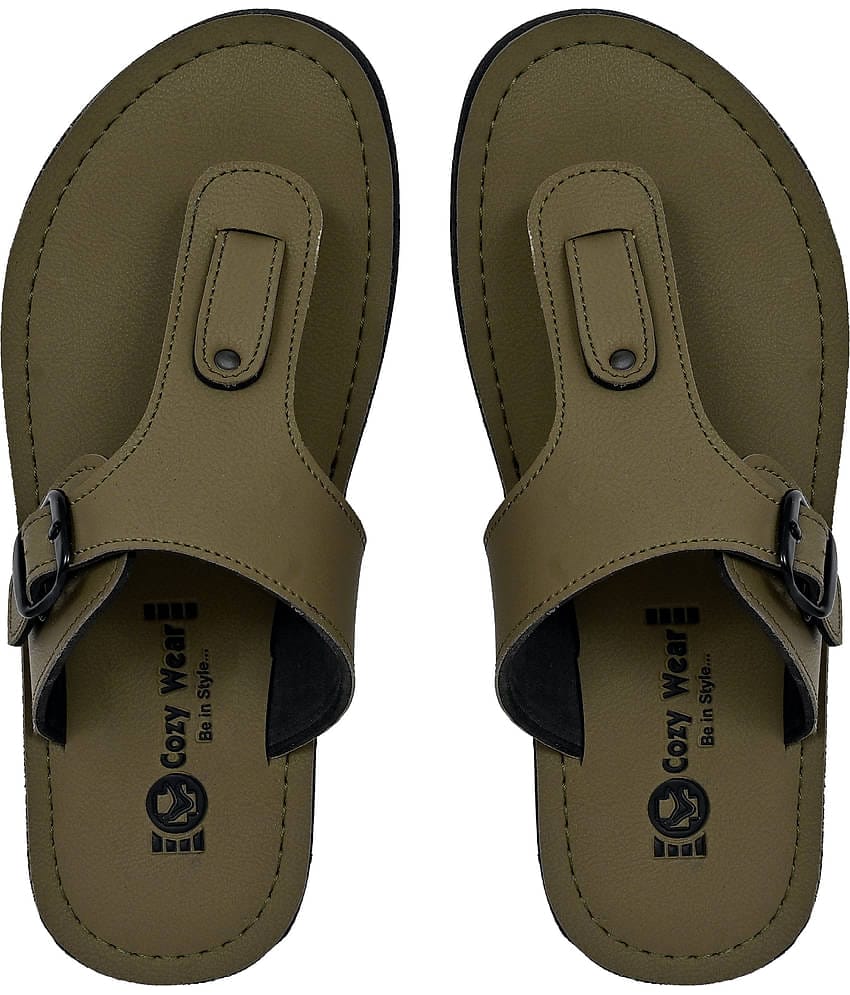 Cozy Wear Green Men's Thong Flip Flop