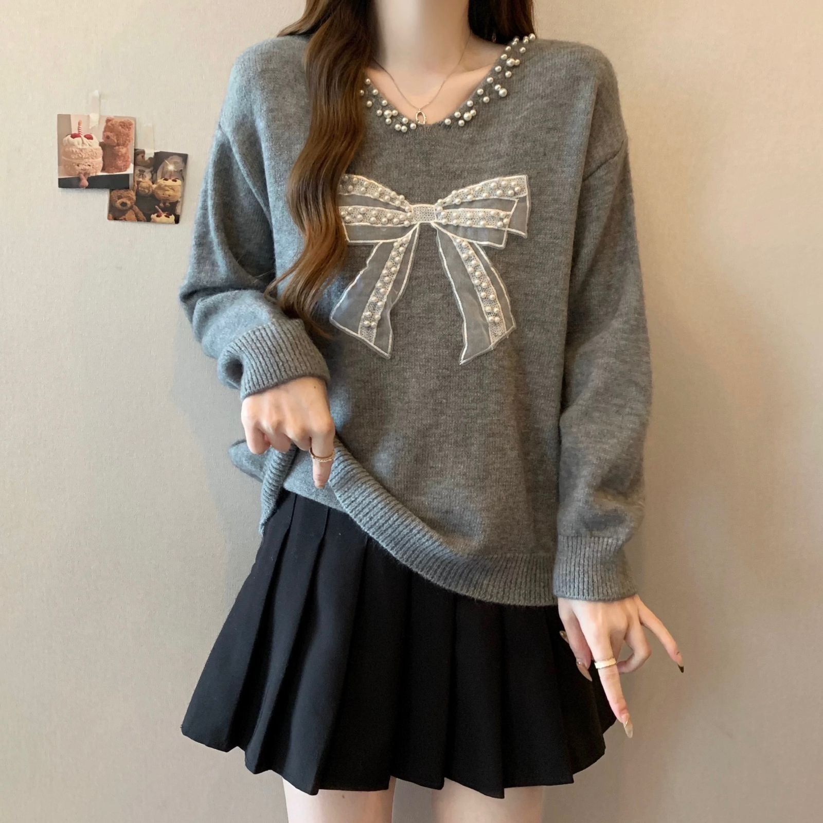 Rith bow top-Grey / XS
