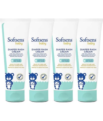 Softsens Baby Natural Diaper Rash Cream Enriched With Aloe Vera Juice and Shea Butter 50g, Pack of 4
