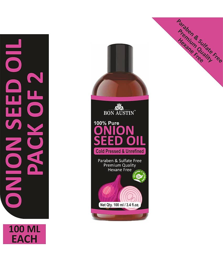 Bon Austin  Premium Onion Seed oil - Cold Pressed & Unrefined Combo pack of 2 bottles of 100 ml(200 ml)