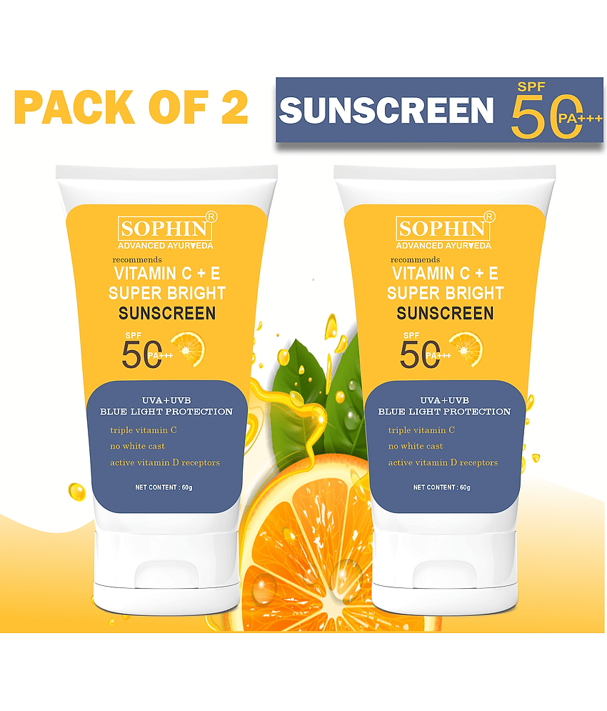SOPHIN SPF 50 Sunscreen Cream For All Skin Type ( Pack of 2 )