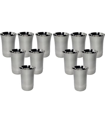 A & H ENTERPRISES - Daily Use Water Steel Glasses Set 300 ml ( Pack of 12 )