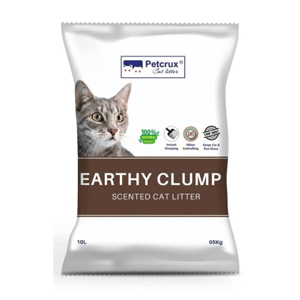 Petcrux Earthy Clump Scented Cat Litter-Petcrux Earthy Clump Scented Cat Litter - 5kg