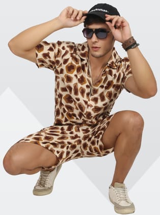Brown Stone Printed Co-Ords - XL