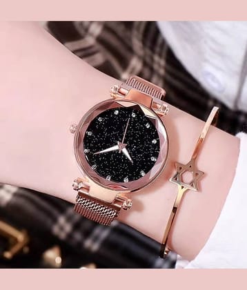 Trex Rose Gold Fabric Analog Womens Watch
