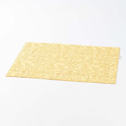 Hand Block Printed Cotton Table Mat - 13x18-100% Cotton / 12 Inches x 18 Inches / 1ft x 1.5ft / Yellow & Orange