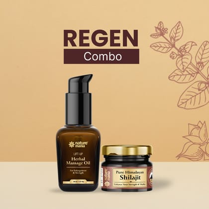 Nature Mania Regen Combo (Lift-up Massage oil 50ml + Pure Himalayan Shilajit Raisin 30gm)